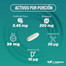 Natural Health. MultiPlus: Aceite de Coco, Vitaminas y Minerales. Frasco con 120 Cápsulas de 1.1g. Ingredientes naturales.