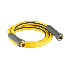 SANFU Upgraded Hybrid Lead-In Garden Hose 5/8-Inch X 6 FT, Burst 800PSI, Water Hose, Flexible, With Grip Handle, 3/4" GHT Solid Brass Fittings, Yellow + Black