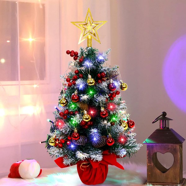 Fayavoo Mini Christmas Tree, 24 Inches Artificial Tabletop Christmas Tree
