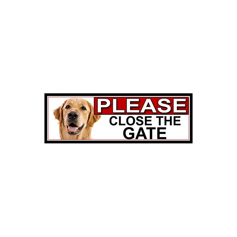 SHAWPRINT Golden Retriever PLEASE CLOSE THE GATE METAL GATE SIGN