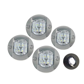 Pactrade Marine 4PCS Stainless Steel LED Navigation Light 3" Transom Mount Lamp