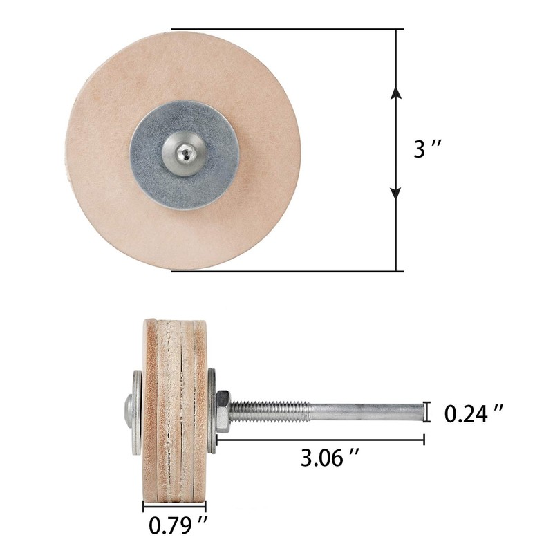 Sharpening Wheel Stropping 3" Wheel Leather Wheel Honing Wheel Leather