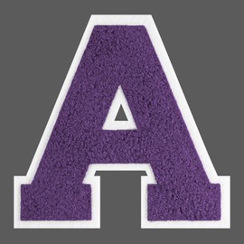FANCIBAND 4.5 Inch Letterman Jacket Patches Purple Iron On Letters for Clothing Chenille Varsity Letter Patches Patch for Clothes Jacket Hoodie Varsity A