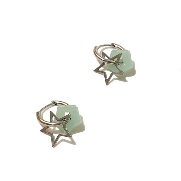 Y2k Star Huggie Hoop Earrings - Silver Star Earrings for