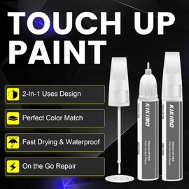 KIKIMO for Ford Touch Up Paint(Cactus Gray(NE/M7457)), Car Paint Repair Kit for Ford, 2 In 1 Scratches Repair with Pen Tip and Brush, Color-Matched for Quick & Easy Fix