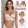 Lemorosy Women's Plunge Push Up Bra Seamless Padded Wireless Comfort