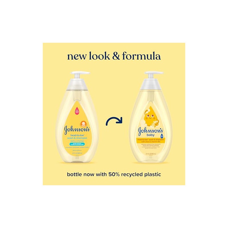 Johnson's Head-To-Toe Gentle Tear- Free Baby Wash & Shampoo for