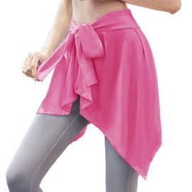 Falda de ballet de yoga para mujer, falda para cubrir la playa, falda atlética, pareo para yoga, ballet, tenis, trotar, 2238-rosa, One Size