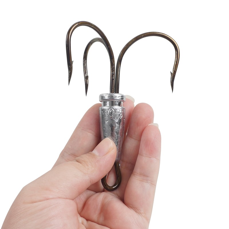 Sagging Hooks Snagging Weighted Treble Hooks,5pcs Weighted Treble Fishing Hook