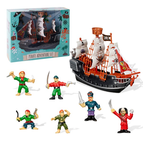 THE TWIDDLERS - Pretend Play Pirate Ship with Model Pirate