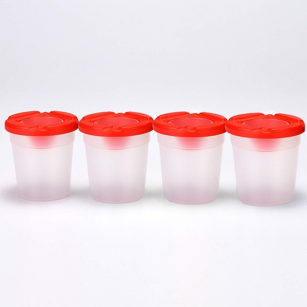 TOP-MAX Paint Cups with Lids, Plastic Non-Spill Paint Pot, for