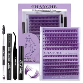 Melearch Lash Extension Kit, 240PCS DIY Lash Clusters Eyelash Extension Kit At Home, D Curl Individual Lashes Kit with Lash Bond and Seal Lash Remover Lash Applicator (50D&60D, 10-18mm, Kit)