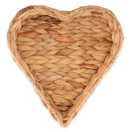 Decorasian Heart Basket Tray in Heart Shape Braided from Seagrass - Water Hyacinth 26 cm - Heart Bowl