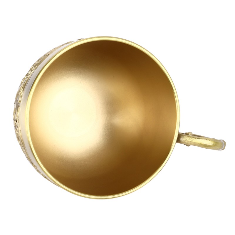 Brass Tea Cup Exquisite Embossed Patterns Retro European Small Coffee