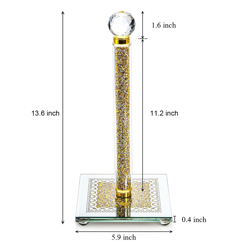 Suwimut Paper Towel Holder, Gold Paper Towel Roll Dispenser Stand