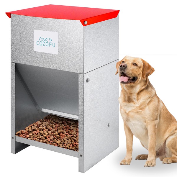 COZOFU Dog Feeder - Galvanized Metal Pet Food Station for