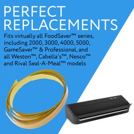 IMPRESA Teflon Vacuum Seal Heat Strips - Durable PTFE Barrier - Universal Peel & Stick for Sealer Machines & Bag Sealers - 18 in x 0.5 in Strips, Pack of 3