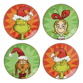 Lenox Merry Grinchmas Tidbit Platos, juego de 4, 4 unidades, verde