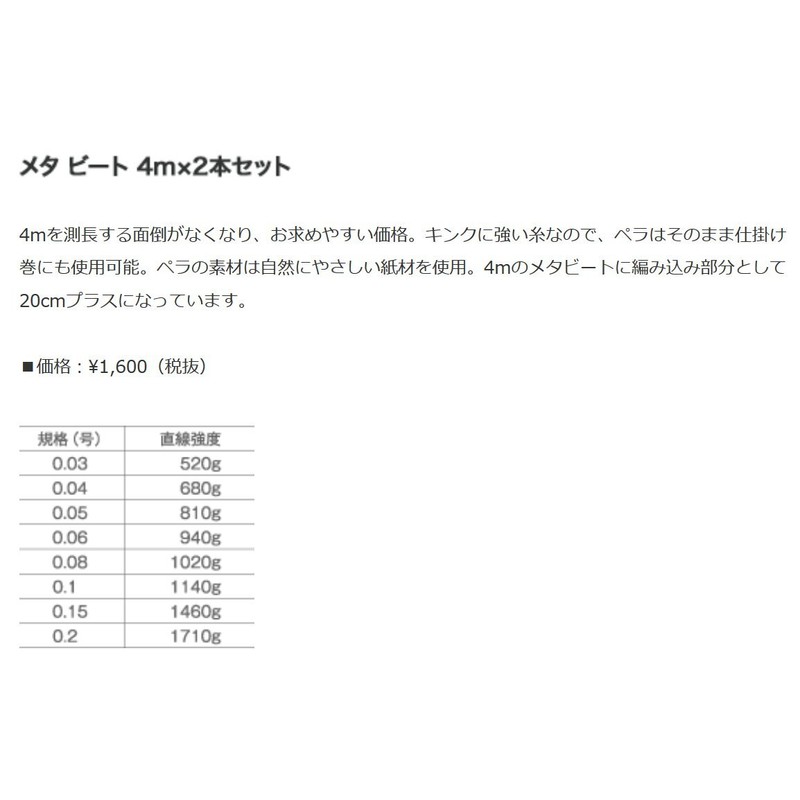 Hokuetsu Sangyo Metabit 4 m x 2 Piece Set No.