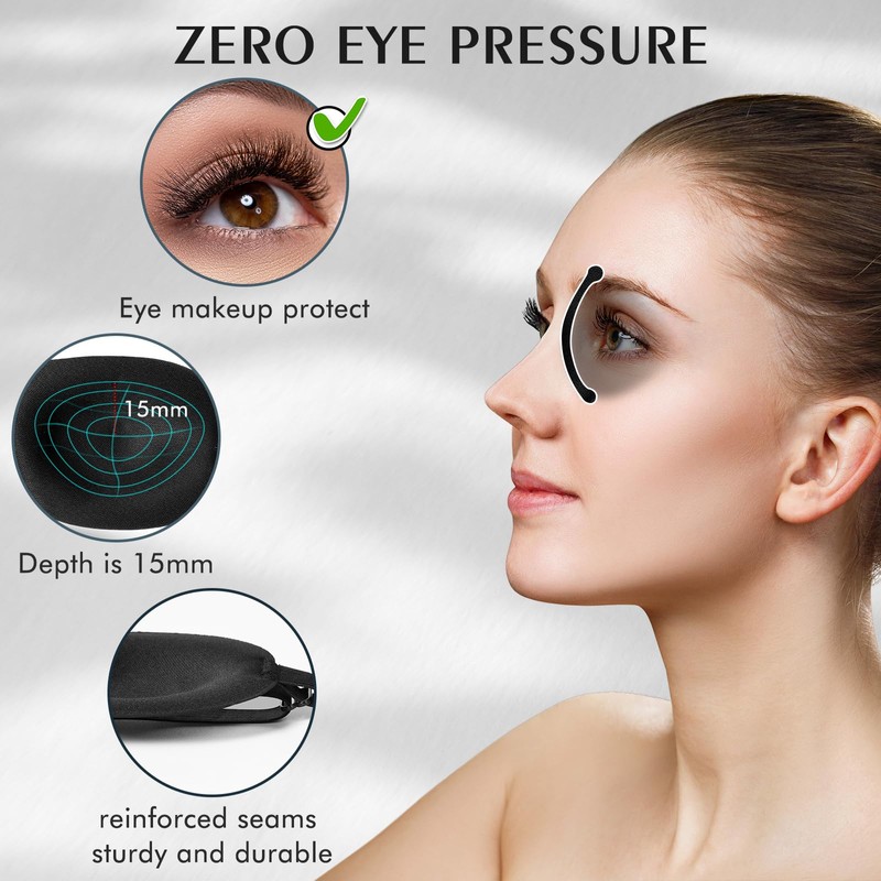 Bonuci 12 Pack Sleep Mask Blackout 3D Eye Mask for