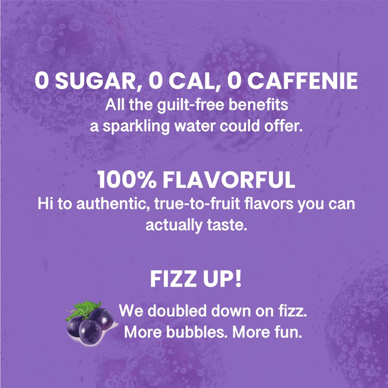 CHI FOREST Grape Delight sparkling water, 0 Sugar 0 Carolies,