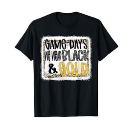 On Gameday Football We Wear Gold And Black Leopard Print T-Shirt