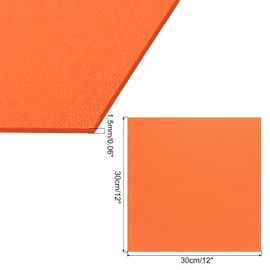 Rebower ABS Plastic Sheet 12 x 12 Inch,Flexible Plastic Sheets 1/16 Inch Thick Thermoplastic Sheet with Leather Texture Orange for DIY Crafts Decors 1Pcs