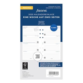 Filofax Personal 1 Week on 2 Pages Vertical (German) 2025
