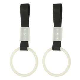 PATIKIL 2Pcs Circle Shaped Shaped Car Handle Straps, Car Hanging Accessories Bumper Warning Ring Drift Charm for Auto Decor Interior Exterior Decoration, Luminous