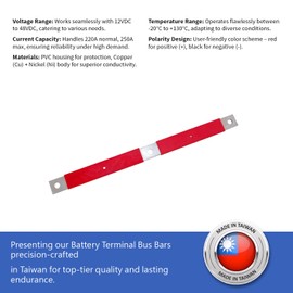 partsPTT 3P Three-Hole Battery Bar Terminal Block | Compatible with Volvo Models | Durable Auto Parts - (Red Positive)