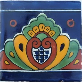Fine Crafts Imports 6x6 4 pcs Royal Talavera Mexican Tile
