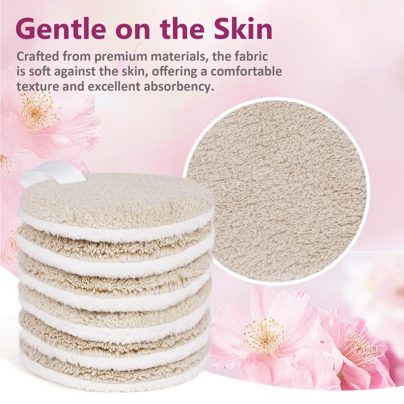 LOPHE Reusable Makeup Remover Pads 6 Pack,Beige