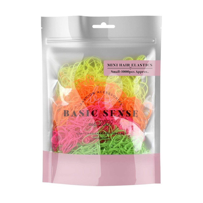 1000 Multi Pack Essential Mini Hair Rubber Elastics for Kids