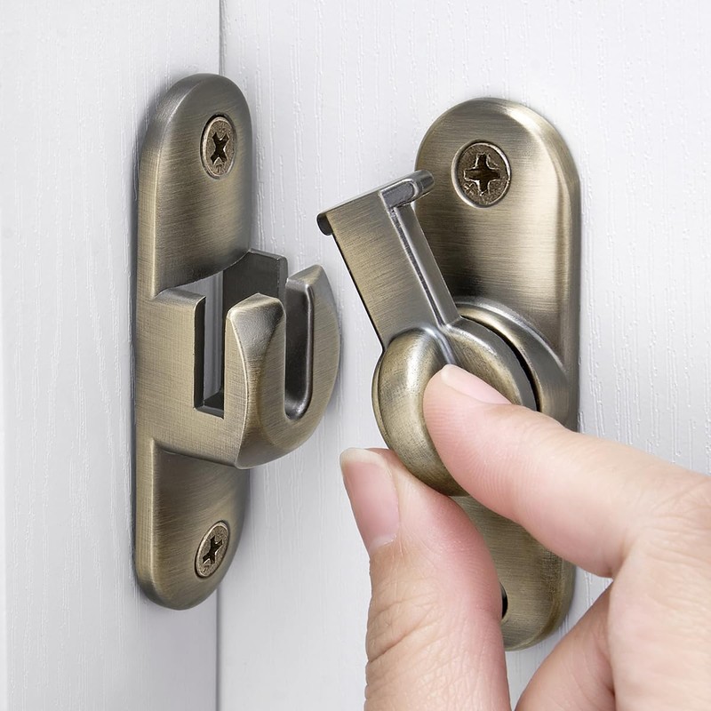 INIRET Bronze Barn Door Latches,90/180 Degree Gate Lock,Flip Gate Latches