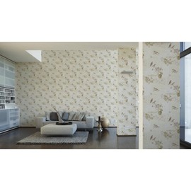 CONCORD WALLCOVERINGS ™. Textured Wallpaper Post Cards Birds, Beige Brown Grey, 959481, 21 in x 33 Ft (57.75 sq.ft.)