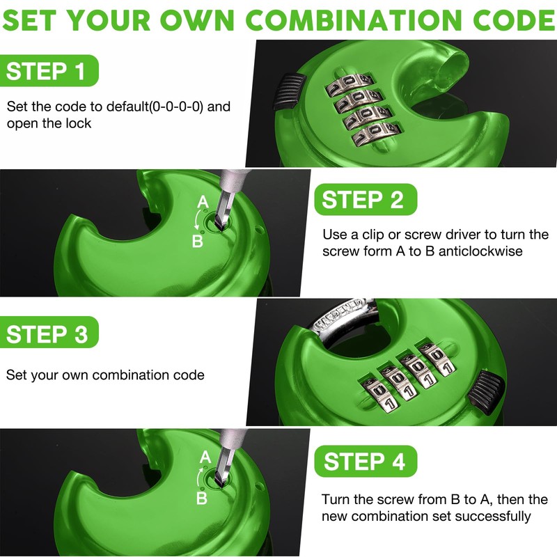 Maitys 4 Digit Combination Locks Stainless Steel Code Disc Lock