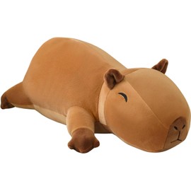 SQEQE Weighted Plush Capybara, Weighted Stuffed Animal for Anxiety, Cute Plushies Soft Pillow Toy Gifts for Kids Adults, Christmas & Easter Family Gifts, Children's Day Presents, 25 CM, 0.4 KG