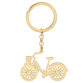DALANE Stainless Steel Cute Bike Keychain Bicycle Jewelry for Women Girls Charms Gifts Wallet Key Chain Rings (18K Gold Plated B)