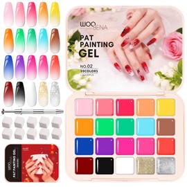 20 Colors Ombre Gel Nail Polish - Sponge Pat Painting Gel for Gradient Nails, Aura & French Manicure, Fluffy Cloud Texture with No-Wipe Glossy Finish, DIY Nail Art Kit for Beginners & Professionals