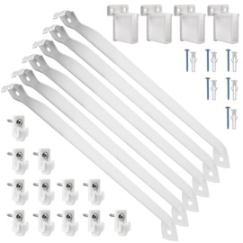 12 Inch Wire Shelf Brackets Set, 6 Pack Metal White Closet Support Bracket with End Brackets & Clips for Wire Shelving Wall Bracket Installation, Support Wire Closet Shelves Racks (6 Pack)