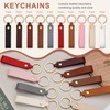 50 Pcs Leather Keychains, PU Leather Keychain Blanks, Key Chains