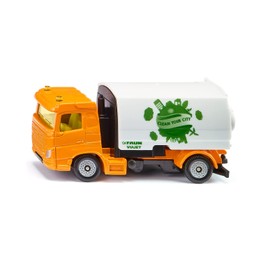Siku 1104 Sweeper Faun Environmental Technology, Toy, Metal/Plastic, Yellow/White, Foldable Collection Container, 2-Axis Chassis