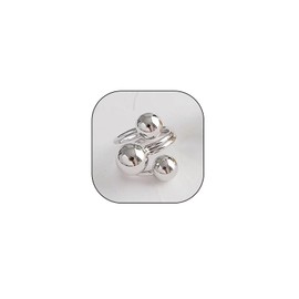 FUTIMELY Chunky Ball Statement Rings,14K Gold Irregular Triple Round Ball Open Ring Fashion Thick Double Ball Knuckle Rings Party Trendy Minimalist Jewelry (Three Ball-Silver)