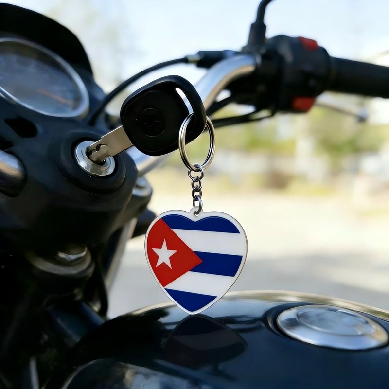 JAVD Llavero cubano con bandera de Cuba, paquete de 2,
