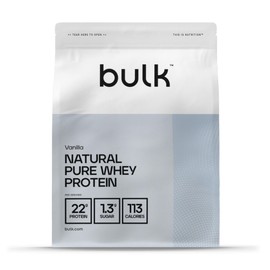 Bulk Natural Pure Whey Protein Concentrate, Sweetened With Stevia, Vanilla, 500 g, 13 Servings, Packaging May Vary