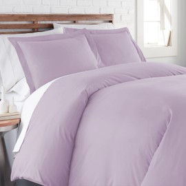 Southshore Fine Living, Inc. Oversized XL/Twin Duvet Cover – Lightweight, Stain-Resistant, Includes Matching Pillow Sham, Wrinkle-Free, Machine Washable, Lilac