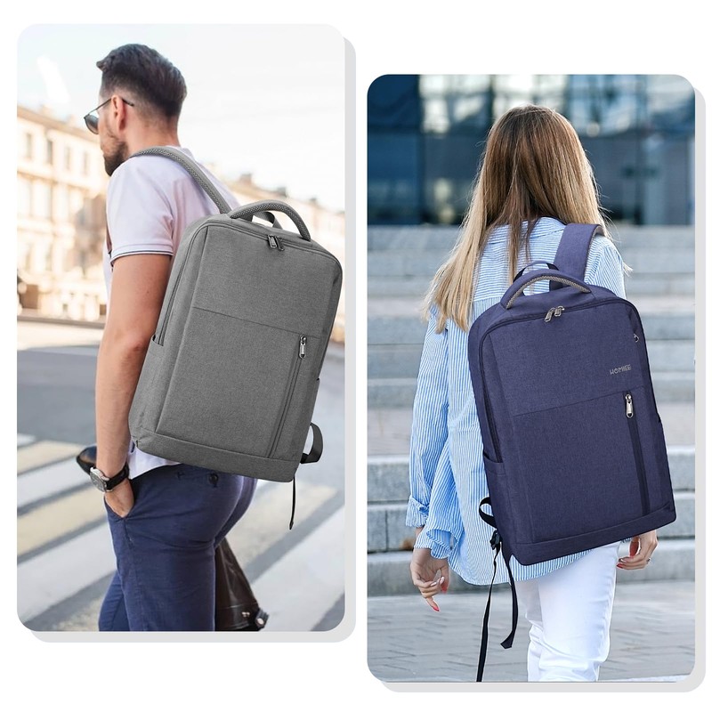 HOMIEE Men's Backpack, Business Backpack, Lightweight, Thin, 15.6 inch, 17.3