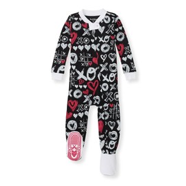 Burt's Bees Baby Baby Boy's Sleeper PJs, 100% Organic Cotton, Soft One-Piece Footie, Diagonal Zip Up Jumpsuit, Snug Fit Pajamas with Snap Tab, XO Doodles, 24 Months