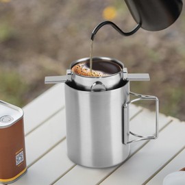 BSDLZCH 304 Stainless Steel Hanging Ear Coffee Filter Cup Portable Hand Flush Filter Filter Paper Filter-free Funnel Coffee Utensils
