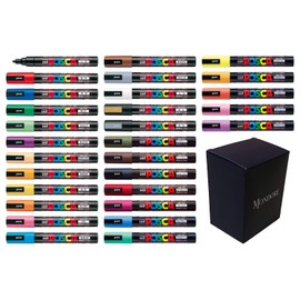 Posca Paint Marker Pen Medium Point (PC-5M) 29 Colors Full Set with Original Box Japan Import